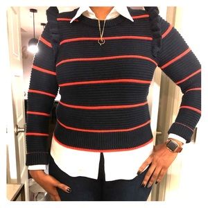 Banana Republic Ruffled Shoulder Knit Sweater